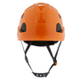 SureWerx™ Orange Jackson Safety® CH-400V HDPE Vented Climbing Helmet With Ratchet/6 Point Easy Dial Ratchet Suspension