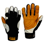 Tillman™ Size Large White, Gold And Black TrueFit™ Spandex And Goatskin Full Finger Mechanics Gloves With Hook and Loop And Elastic Cuff