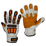 Tillman™ Medium Black, White And Orange TrueFit™ Goatskin Full Finger Mechanics Gloves With Elastic And Hook And Loop Cuff