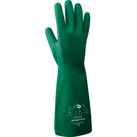 SHOWA 717-09 Chemical Resistant Gloves,Nitrile,L,PR 
