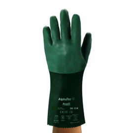 Ansell Size 10 Green AlphaTec® Interlock Cotton Lined Neoprene Chemical Resistant Gloves