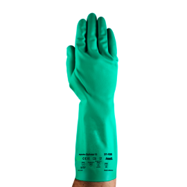 Ansell Size 7 Green AlphaTec® Solvex® Unsupported Nitrile Chemical Resistant Gloves