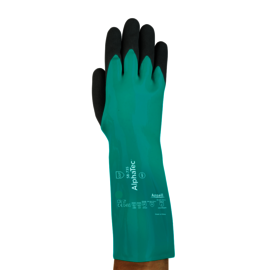 Ansell Size 7 Green AlphaTec® INTERCEPT™ Technology Lined Nitrile Chemical Resistant Gloves