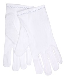 MCR Safety Large White Medium Weight Nylon Inspection Gloves With Hemmed Cuff