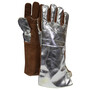 National Safety Apparel® CARBON ARMOUR™ 16.5" Brown Aluminized Rayon Backed Heat Resistant Gloves With Wool Lining And Straight Thumb