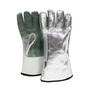National Safety Apparel® CARBON ARMOUR™ 13" Green/Aluminized 18 Ounce Thermal Leather Palm Heat Resistant Gloves With Cotton Lining And Wing Thumb