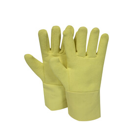National Safety Apparel® 12" Yellow 38 Ounce Reversed Kevlar® Terry Cloth Heat Resistant Gloves With Kevlar® Twill Cuff Cuff, Wool Lining, And Wing Thumb