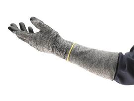 Ansell 18" Gray HyFlex® 24 Gauge Nylon Sleeve With Elastic Top Closure