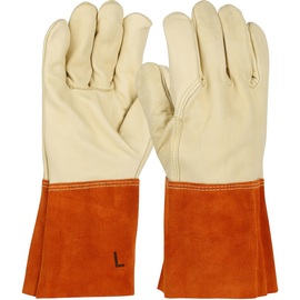 RADNOR™ Medium 11 3/4" Brown Regular Cowhide Unlined Hot/Heavy Material Handling Welders Gloves