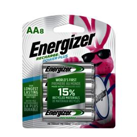 Energizer® Nickel-Metal Hydride 1.2 Volt AA Rechargeable Batteries (8 Per Package)