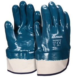 RADNOR™ Large Blue Nitrile Full Coated Work Gloves With Natural Jersey Liner And Safety Cuff