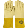 Protective Industrial Products Large 12" Natural Top Grain Pigskin Unlined Welders Gloves