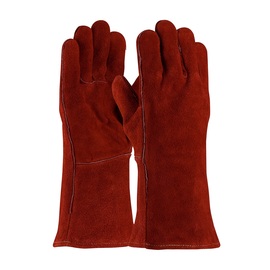 Protective Industrial Products Large 13" Red Split Cowhide Cotton Lined Welders Gloves