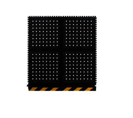 M+A Matting 36" X 36.75" Black And Yellow Nitrile Rubber Hog Heaven® III Drainable Modular Tiles Floor Mat
