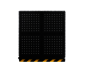 M+A Matting 36" X 36.75" Black And Yellow Nitrile Rubber Hog Heaven® III Drainable Modular Tiles Floor Mat