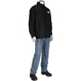 Protective Industrial Products Large Black Sateen FR Treated Jacket With Snap Front Closure