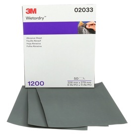3M™ 9.0" X 11.0" 1200 Grit Wetordry™ Silicon Carbide Sheet