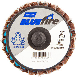 Norton® BlueFire 2" X Type III P36 Grit Type 27 Flap Disc