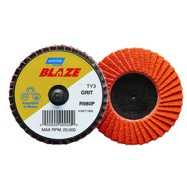 Norton® Blaze 3" X Type III 60 Grit Type 27 Flap Disc