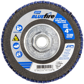 Norton® BlueFire 4 1/2" X 5/8" - 11 P36 Grit Type 29 Flap Disc