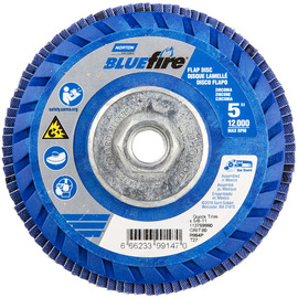 Norton® BlueFire 5" X 5/8" - 11 P80 Grit Type 27 Flap Disc