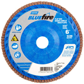 Norton® BlueFire 6" X 7/8" P60 Grit Type 27 Flap Disc