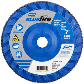 Norton® BlueFire 7" X 7/8" P40 Grit Type 27 Flap Disc