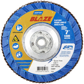 Norton® Blaze 7" X 5/8" - 11 40 Grit Type 27 Flap Disc