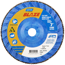 Norton® Blaze 7" X 7/8" 80 Grit Type 27 Flap Disc