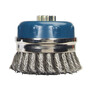 Norton® 4" X 5/8" - 11" BlueFire Stainless Steel Cup Brush with Bridle