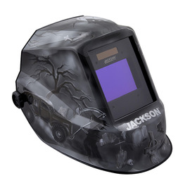 Sellstrom® Jackson Safety Black/Grey/White Nylon Fixed Front Welding Helmet With 4 1/2" X 5 1/4" Shade 44995 Lens