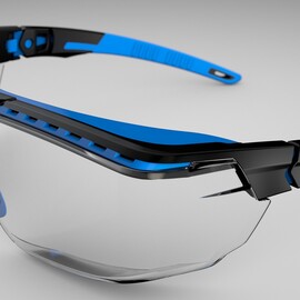 Honeywell Uvex Avatar™ OTG Over The Glasses Goggles With Black/Blue Frame And Clear Anti-Reflective/Hard Coat Lens