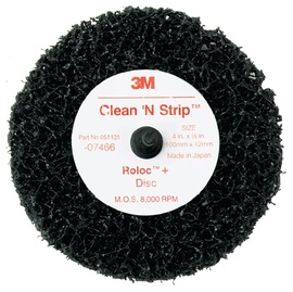 3M™ 4" X 1/2" Extra Coarse Grade Silicon Carbide Scotch-Brite™ Roloc™ Black Disc