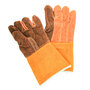 Jaxco 14" Brown Thermal Leather Welders Gloves With Thumb Straps