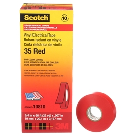 3M™ 0.75" X 66' Red Scotch® 35 7 mil PVC Electrical Tape