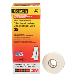 3M™ 0.75" X 66' White Scotch® 35 7 mil PVC Electrical Tape