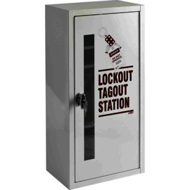 Brady® Red/White Steel Lockout Station "LOCKOUT TAGOUT STATION"