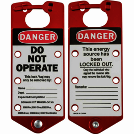 Brady® Red Aluminum Hasp "DANGER DO NOT OPERATE" (5 Each)