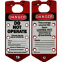 Brady® Red Aluminum Hasp "DANGER DO NOT OPERATE" (5 Each)