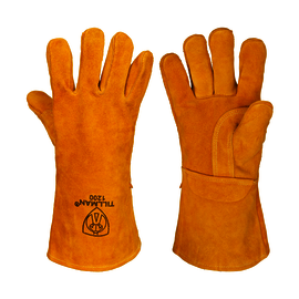 Tillman® Large 16" Bourbon Brown Premium Side Split Cowhide Cotton Lined Stick Welders Gloves