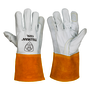 Tillman® Large 12" Bourbon Brown And Pearl Top Grain Rough Side Out Goatskin Unlined TIG Welders Gloves