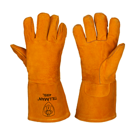 Tillman® Small 14.5" Bourbon Brown Reverse Grain Pigskin Cotton/Foam Lined Stick Welders Gloves