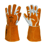 Tillman® Large Bourbon Brown And Pearl Top Grain Split Cowhide Fleece Lined MIG Welders Gloves