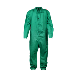 Tillman® 2X Green Westex® FR-7A®/Cotton Long Sleeve Flame Resistant Coveralls With Snap Closure