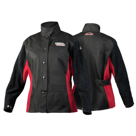 Lincoln Electric® Women's X-Small Black and Red Cotton Flame Retardant Hybrid Jacket