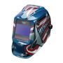 Lincoln Electric® VIKING™ Blue/Red/White Welding Helmet With 3.82" X 2.44" Variable Shades 5 - 13 Auto Darkening Lens