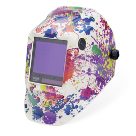 Lincoln Electric® VIKING™ White/Multicolor Welding Helmet With 3.74" X 3.34" Variable Shades 5 - 13 Auto Darkening Lens