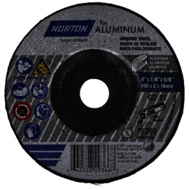 Norton® 4" X 1/4" X 5/8" For Aluminum 20 Grit Aluminum Oxide Type 27/42 Depressed Center Grinding Wheel