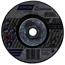 Norton® 4 1/2" X 1/4" X 5/8" For Aluminum 20 Grit Aluminum Oxide Type 27/42 Depressed Center Grinding Wheel