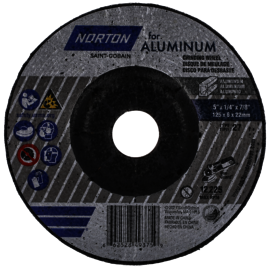 Norton® 5" X 1/4" X 7/8" For Aluminum 20 Grit Aluminum Oxide Type 27/42 Depressed Center Grinding Wheel